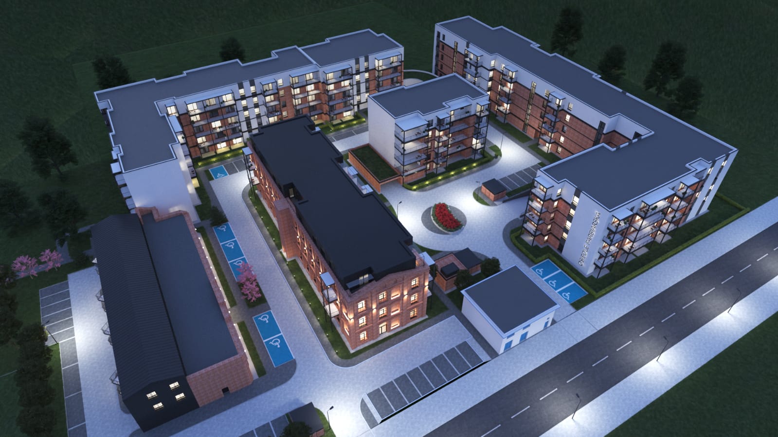 Widok osiedla z lotu ptaka